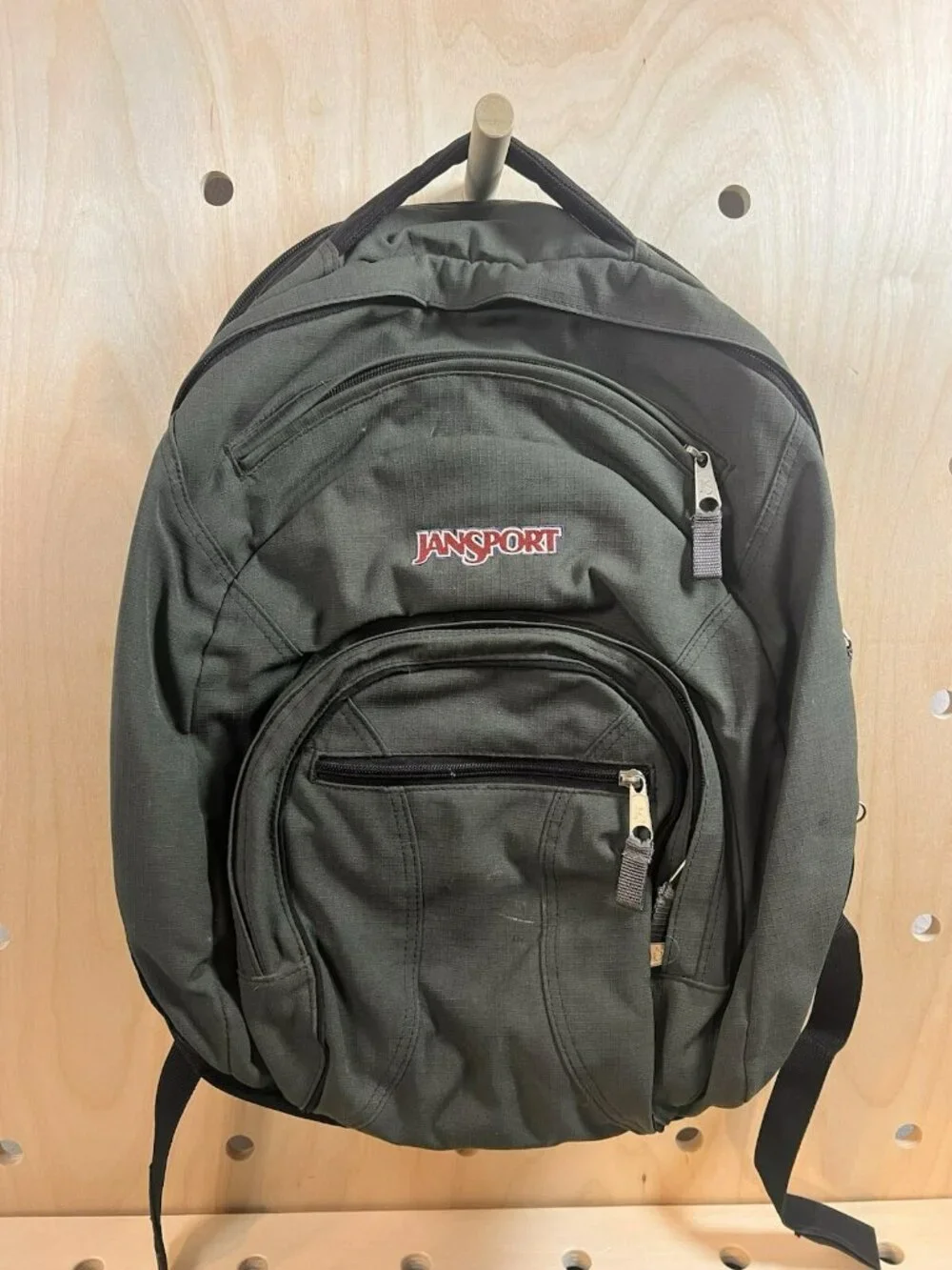 JanSport Right pack 3 Section Olive Green Backpack School Bag Travel Laptop